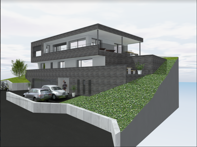 Neugeplante Klinkerfassade in Mauren